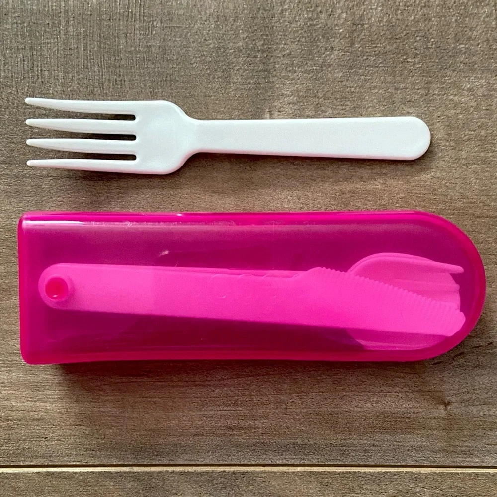Decor Reusable Portable Lunch Box Cutlery Set in Pink